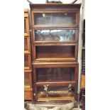 3' oak Globe Wernicke style five section bookcase,