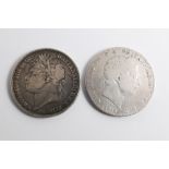 Two silver crowns George III 1819 and George IV 1821