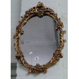 Oval gilt framed mirror