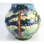 A Moorcroft modern trial piece by Sian Leaper depicting trees in a landscape signed and dated to