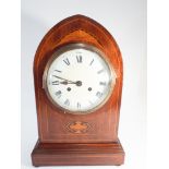 Edwardian striking bracket clock in inlaid mahogany case