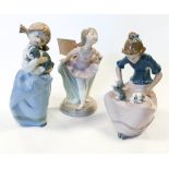 Group of 3 Nao Spanish girl porcelain figurines