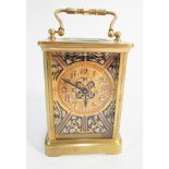 Decorative French gilt brass carriage clock,