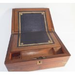 Small Victorian walnut brass bound writing box