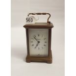 A French 8 day brass carriage clock by Duverdrey Bloguel of France