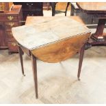 Georgian oval mahogany dropleaf Pembroke table on square tapered legs,