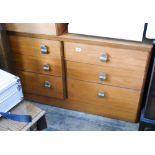 Long 6 drawer teak chest of drawers