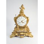 French decorative gilt ormolu striking mantel clock,