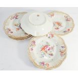 Set of 6 Dresden porcelain plates,