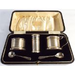 Art Deco boxed silver cruet set, Birmingham hallmarks 1928 In very good condition,