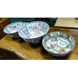 Three Oriental porcelain fruit bowls