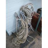 2 large anchors with ropes and chain