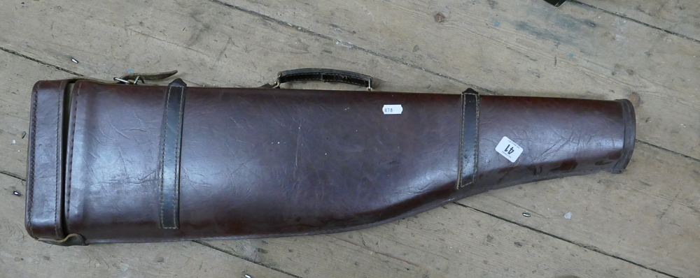 Leg of mutton shaped leather gun case