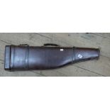 Leg of mutton shaped leather gun case