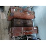 3 leather effect suitcases