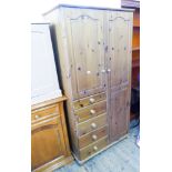 Pine wardrobe with 5 drawers