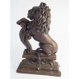 Victorian iron lion doorstop