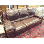 A 3 seater settee in chocolate brown leather