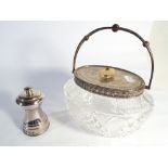 Good quality cut glass and silver mounted biscuit barrel, Sheffield Hallmarks 1936,