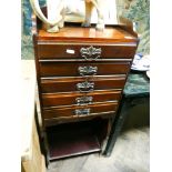 Edwardian music cabinet with fitted 5 drawers with fall flaps