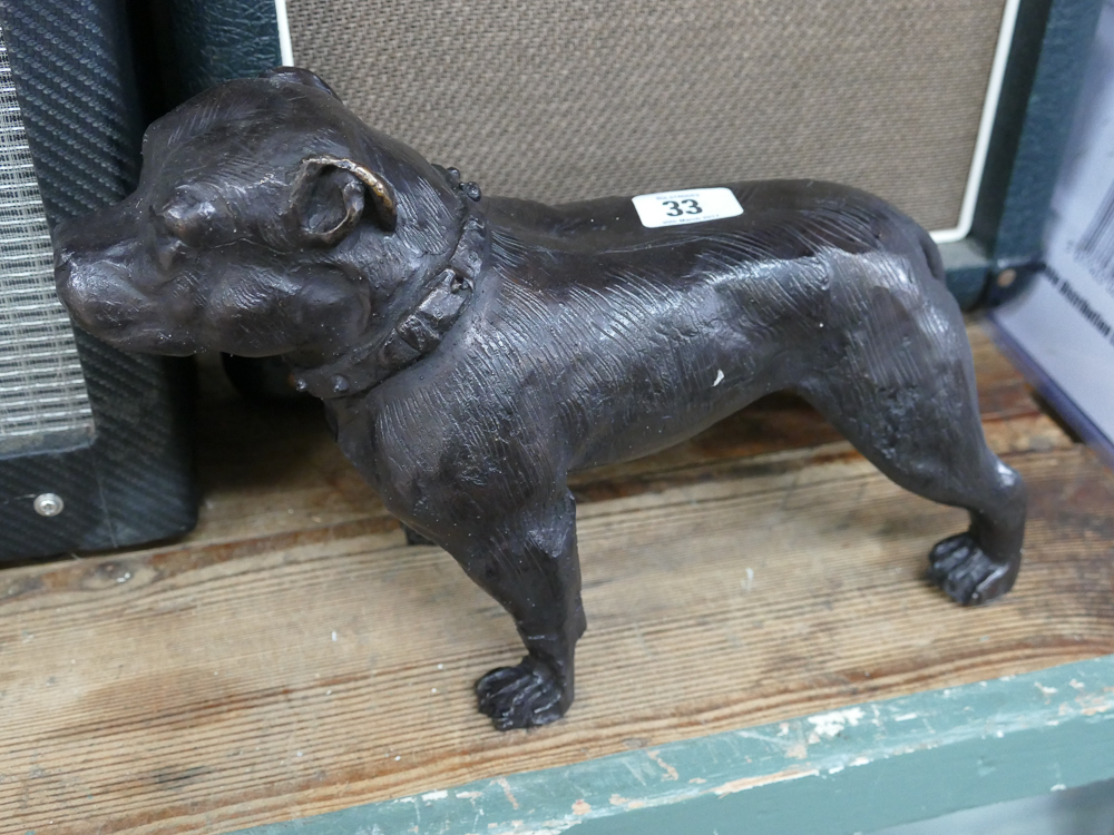 Iron bronze effect Staffordshire Bull Terrier figure