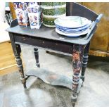 Victorian painted pine tray top wash stand