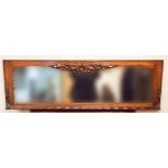 A long Victorian over mantle mirror in Rosewood frame