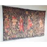 Medieval style tapestry panel measuring 94 x 104cm