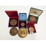 A collection of antique and commemorative medals to include the Waterloo commemoration medal,