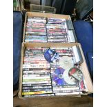 2 large boxes of DVDs