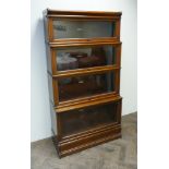 Mahogany Globe Wernicke four section glazed bookcase - 5'4 X 2'10 X 1'2 in good