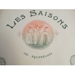 Late 19th century French book entitled Les Seasons containing numerous hand coloured plates