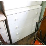 Four drawer white chest of drawers