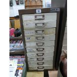 10 drawer Bisley table top metal filing cabinet