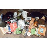 Large accumulation of military and military related items to include Gurkha kukri, military hats,