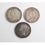 Three Victorian crowns 1845,