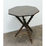 Late Victorian octagonal stained Gypsy style table on bobbin turned legs