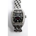 Franck Muller stainless steel and diamond set King Conquistador gents wristwatch,