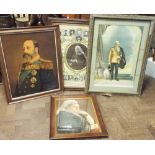 Four vintage royal portrait prints to include Queen Victoria