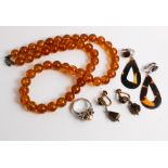 A row of Baltic Amber beads,