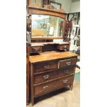 A 3' Edwardian walnut dressing table