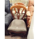 Two similar Victorian mahogany dining chairs with upholstered seats