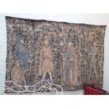 Large tapestry panel depicting medieval Germanic scene