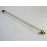 Victorian glass and brass ended ruler measuring stick