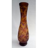 A large cameo glass vase depicting ranuculas,