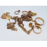 Mixed lot of scrap gold 9ct 23.