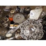 Assorted silver plated items,