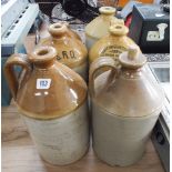 6 stoneware advertising jugs