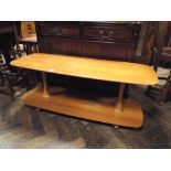 Long 2 tier teak coffee table