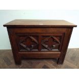 Small 19th century French coffer with 2 fielded panels to the centre 76cms wide 37cms deep and